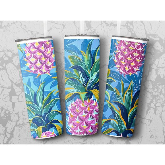 Pineapple Tropical Pattern Sublimation Tumbler Wrap, Pineapple Wrap - Picture 1 of 4